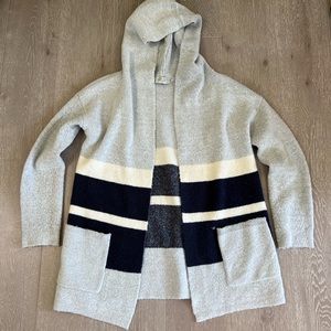 Knit cardigan with hood
